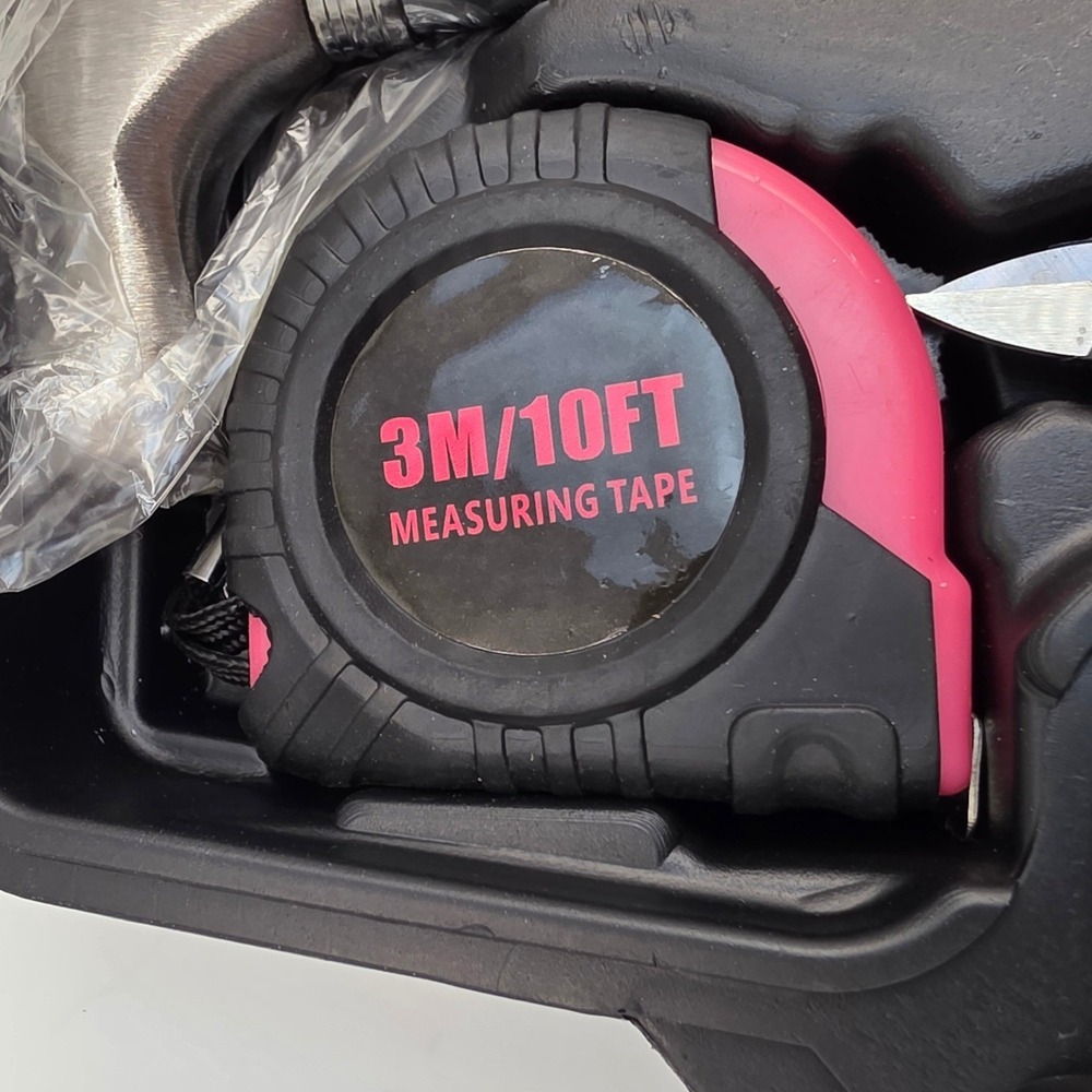 Pink and Black 39 Piece Home Tool Kit with Carrying Case DIY Household Set L4 - Picture 15 of 16